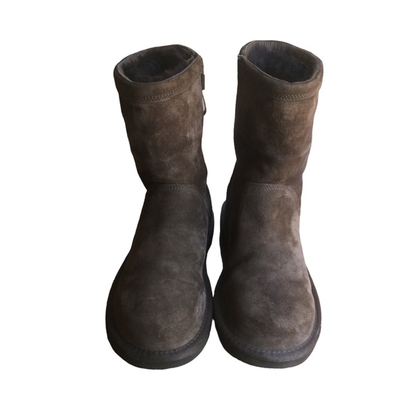 Ugg Roslyn Brown Suede Side Zip Mid Calf Boot Size 7 - Picture 2 of 12